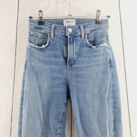 AGOLDE Sophie Mid Rise Skinny Ankle Length Distressed Jeans Women's Size 26 EUC - Picture 10 of 10